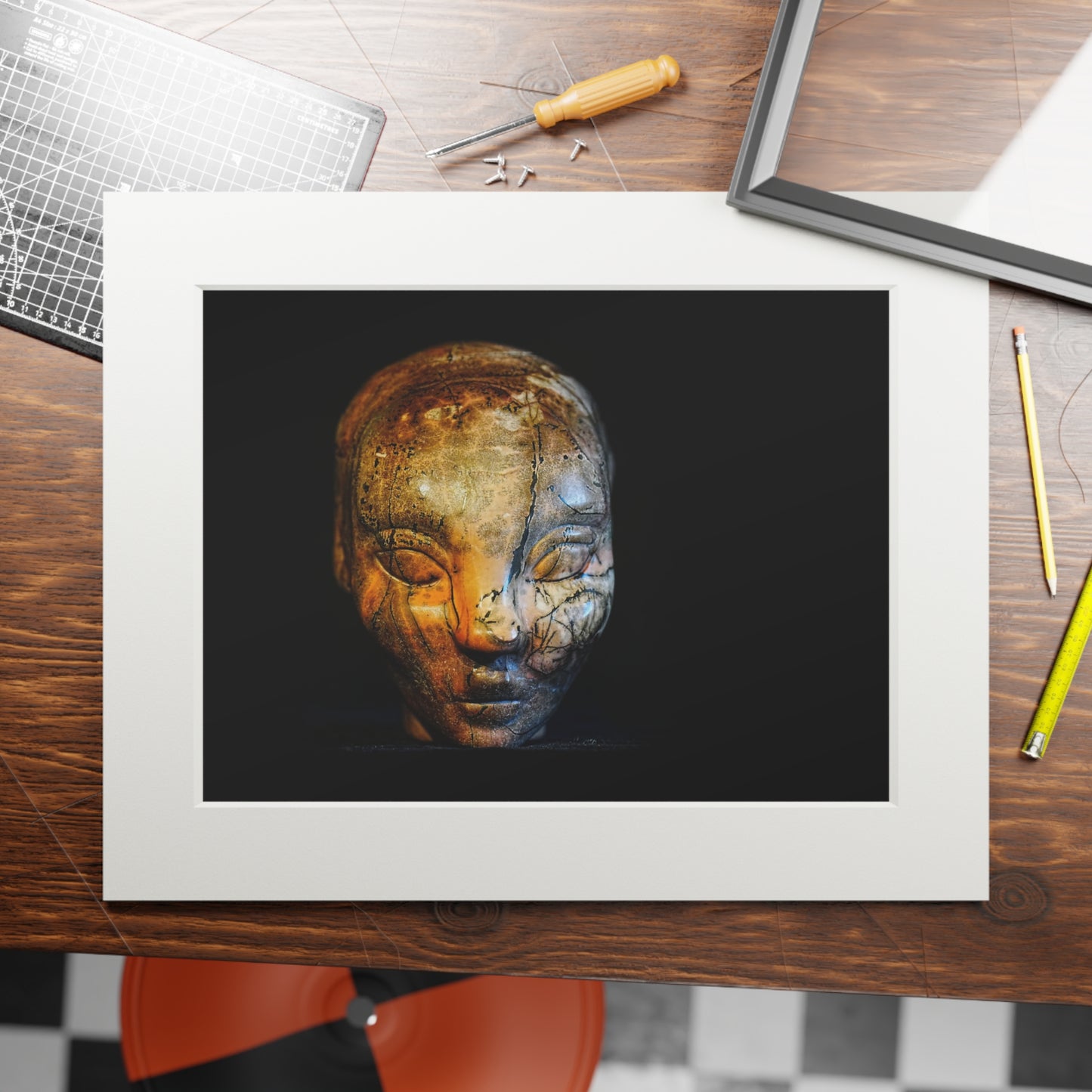 Dream Stone Star Faeryl  -  Fine Art Print and Passepartout Paper Frame