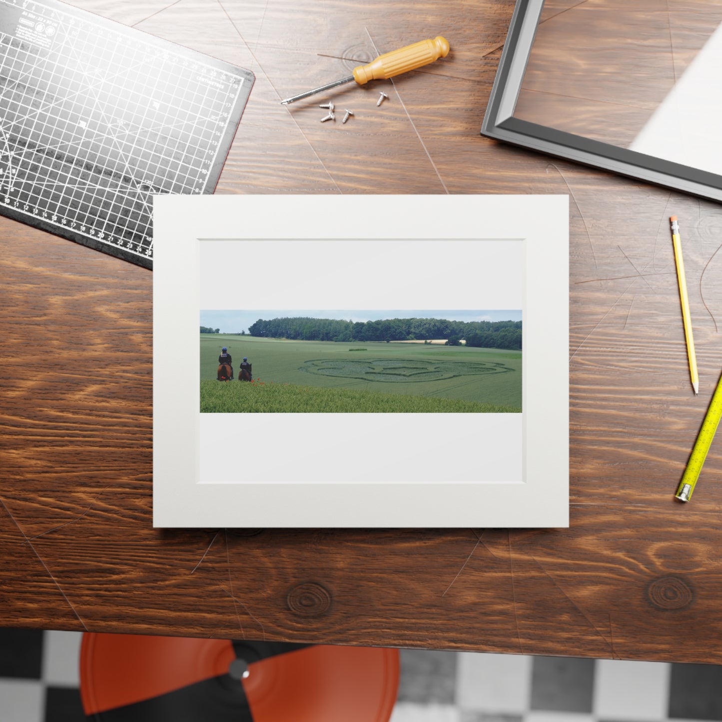 Waterloo, Belgium Crop Circle  - 2007 | Fine Art Print with Passepartout Paper Frame