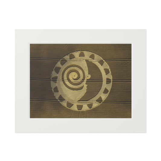 Hackpen Crop Circle - 2014 | Fine Art Print with Passepartout Paper Frame