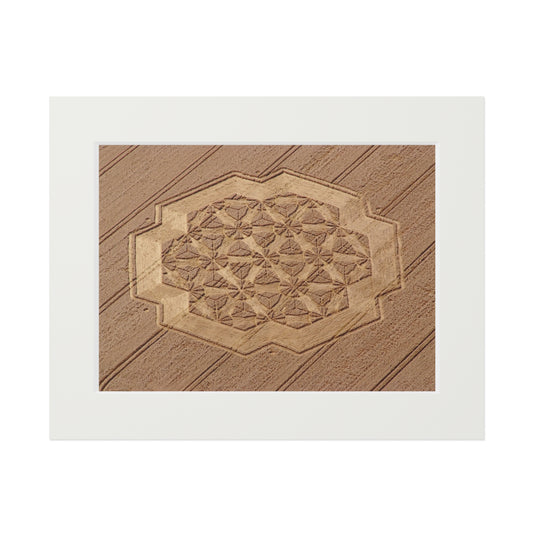 East Kennet Crop Circle - 2007 | Fine Art Print with Passepartout Paper Frame
