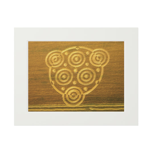 Etchilhampton Crop Circle  - 2018 | Fine Art Print with Passepartout Paper Frame