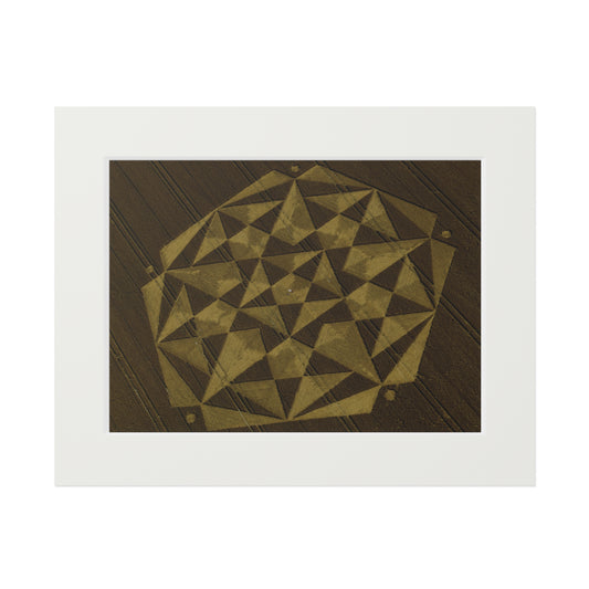 Cherhill Crop Circle - 2016 | Fine Art Print with Passepartout Paper Frame