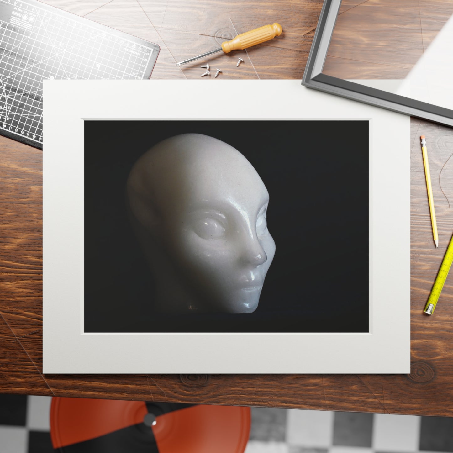 White Jade , Star Faery   -  Fine Art Print and Passepartout Paper Frame