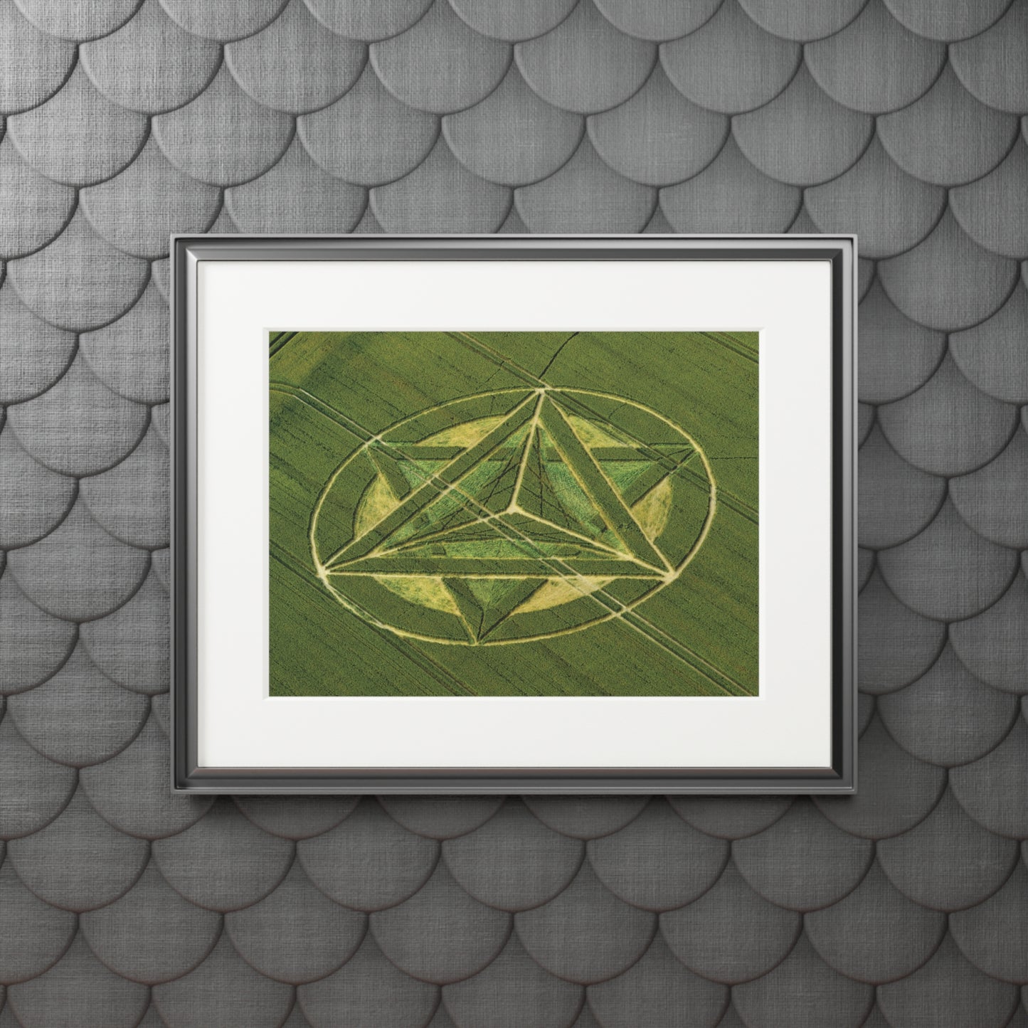 Liddington Step  Crop Circle  - 2012 | Fine Art Print with Passepartout Paper Frame