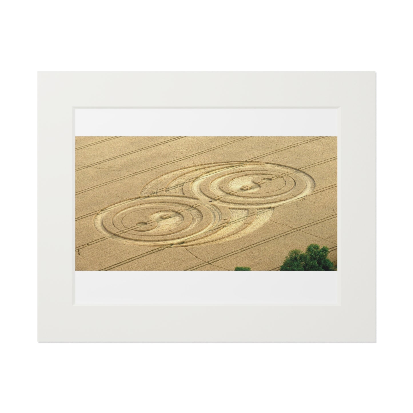 Yin Yang Crop Circle -  2009| Fine Art Print with Passepartout Paper Frame