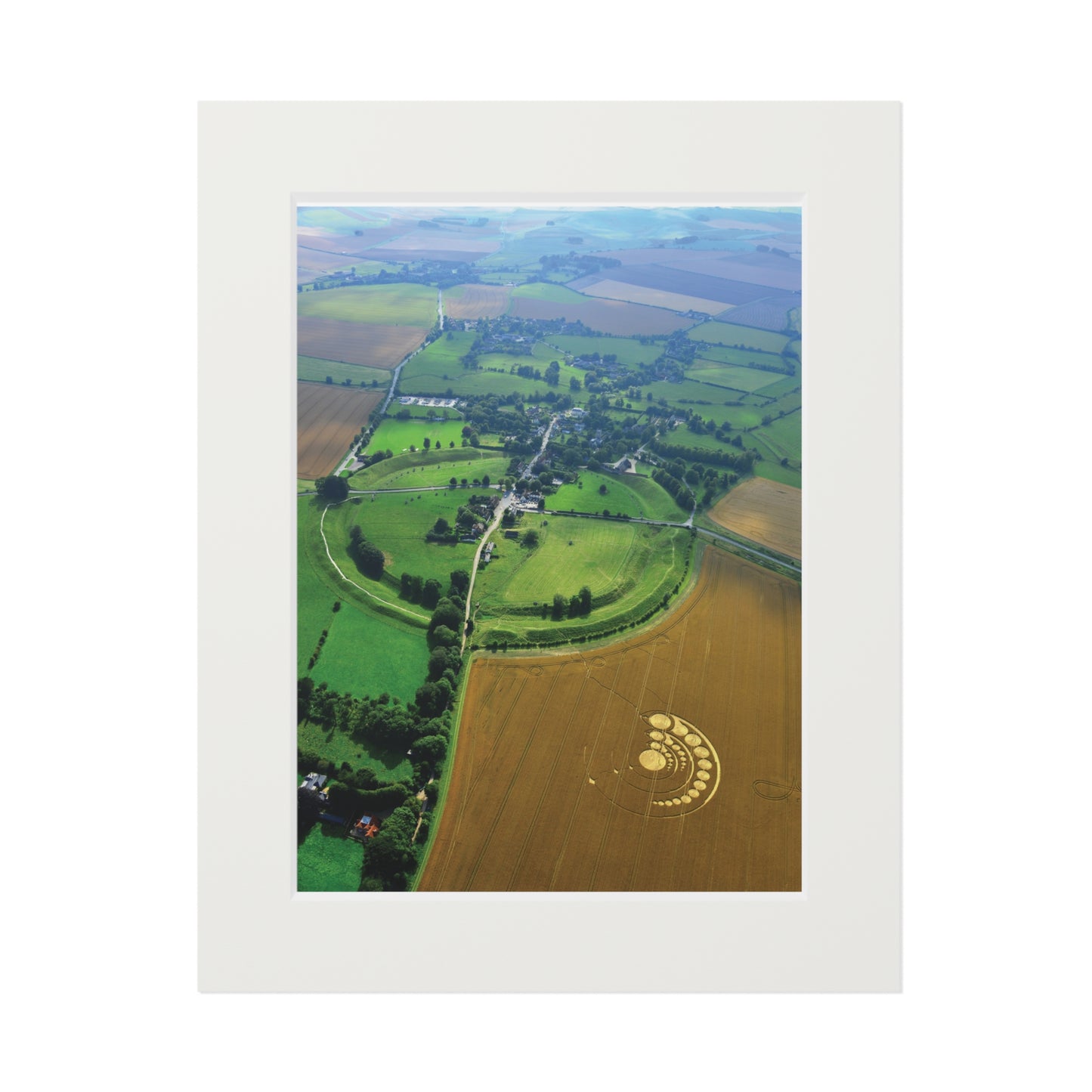 Avebury, North East Field Crop Circle  - 2012 | Fine Art Print with Passepartout Paper Frame