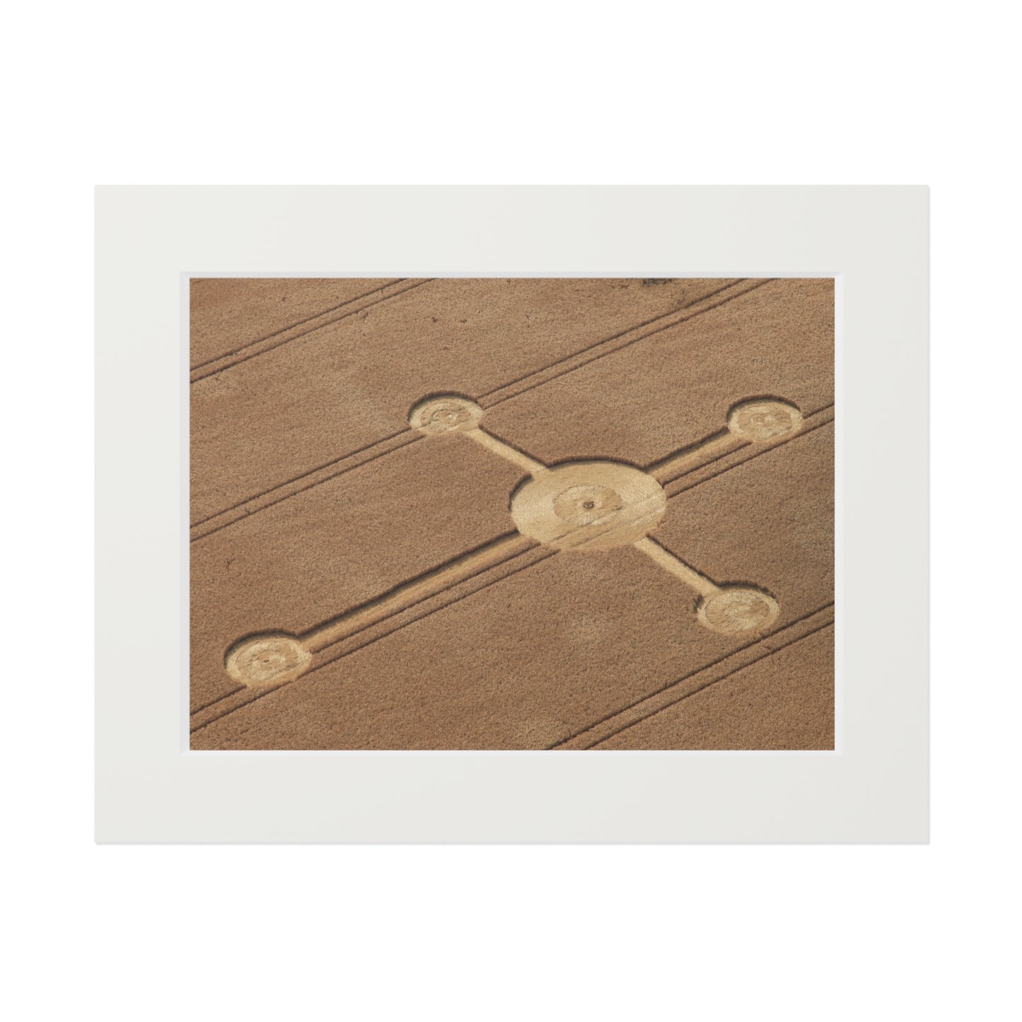 Lurkeley Hill Crop Circle  - 2010 | Fine Art Print with Passepartout Paper Frame