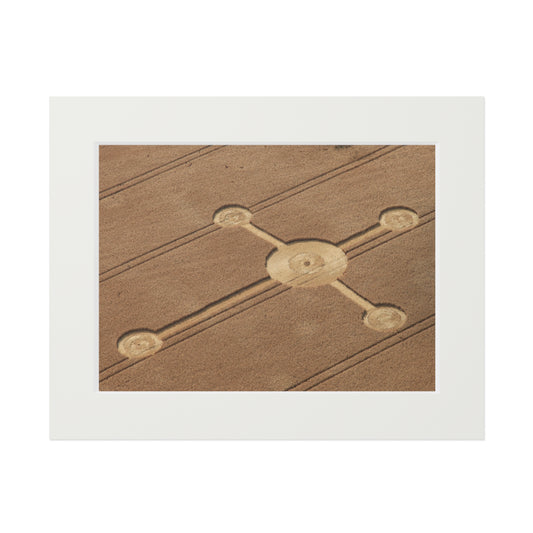 Lurkeley Hill Crop Circle  - 2010 | Fine Art Print with Passepartout Paper Frame