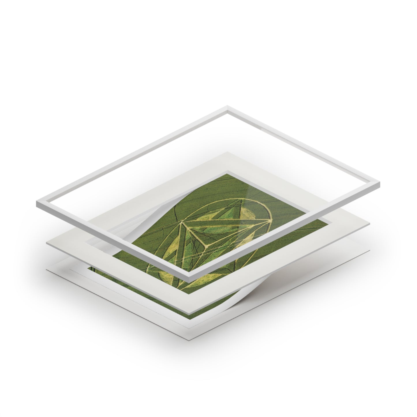 Liddington Step  Crop Circle  - 2012 | Fine Art Print with Passepartout Paper Frame