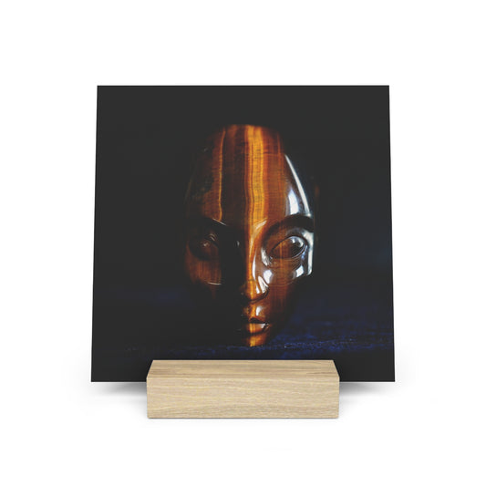 Yellow Tiger Eye Faery - Print with Wooden Stand