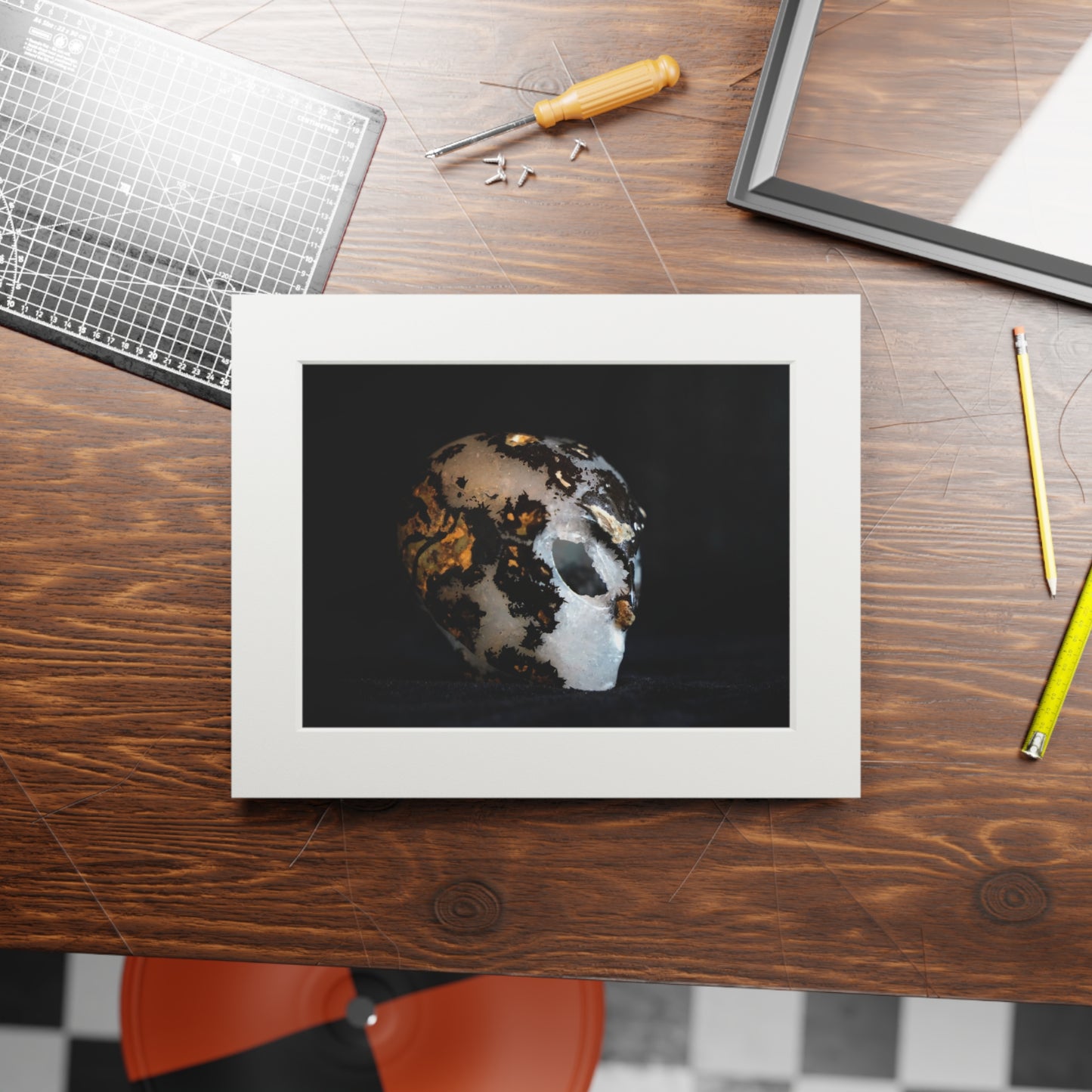 Geode Alien  -  Fine Art Print and Passepartout Paper Frame