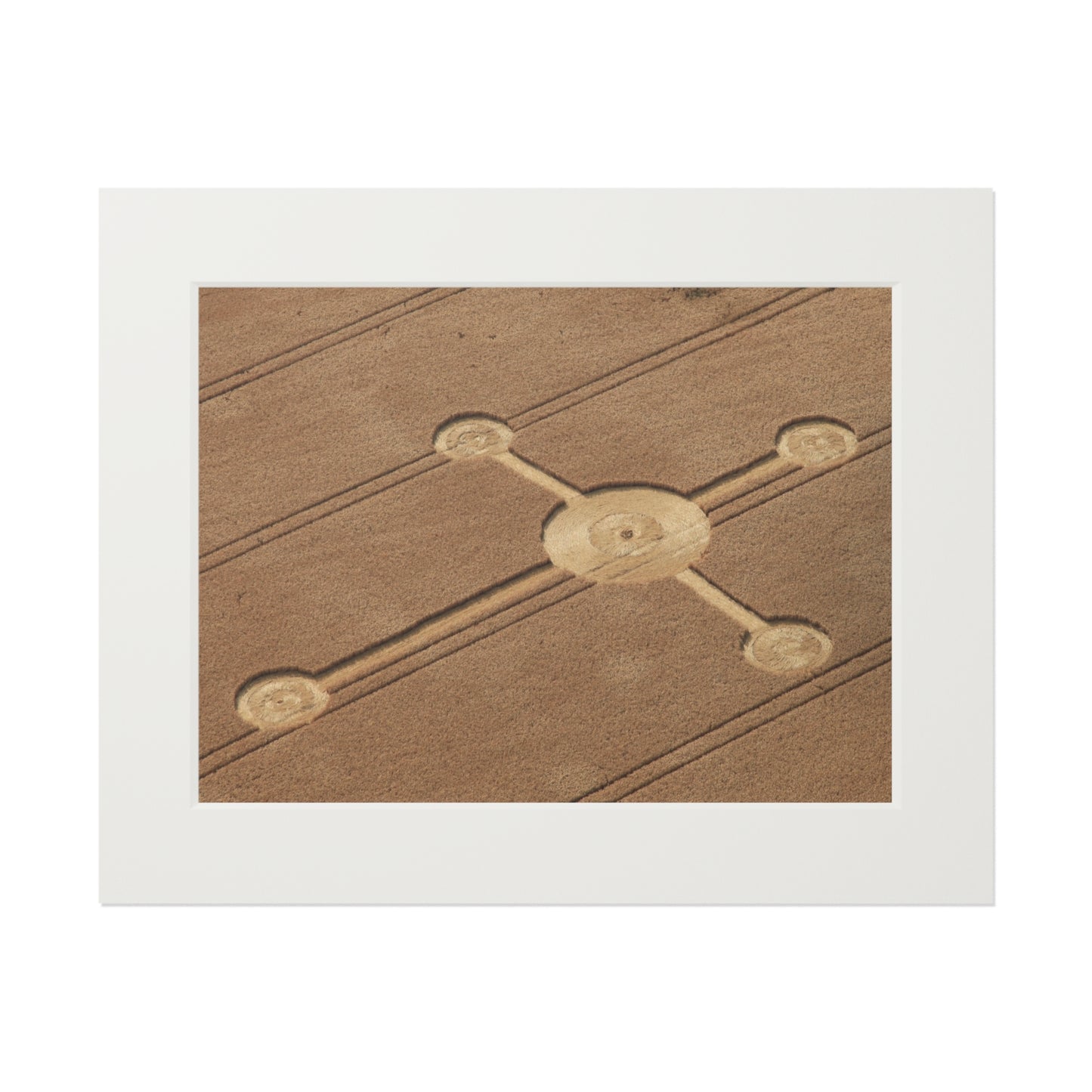 Lurkeley Hill Crop Circle  - 2010 | Fine Art Print with Passepartout Paper Frame