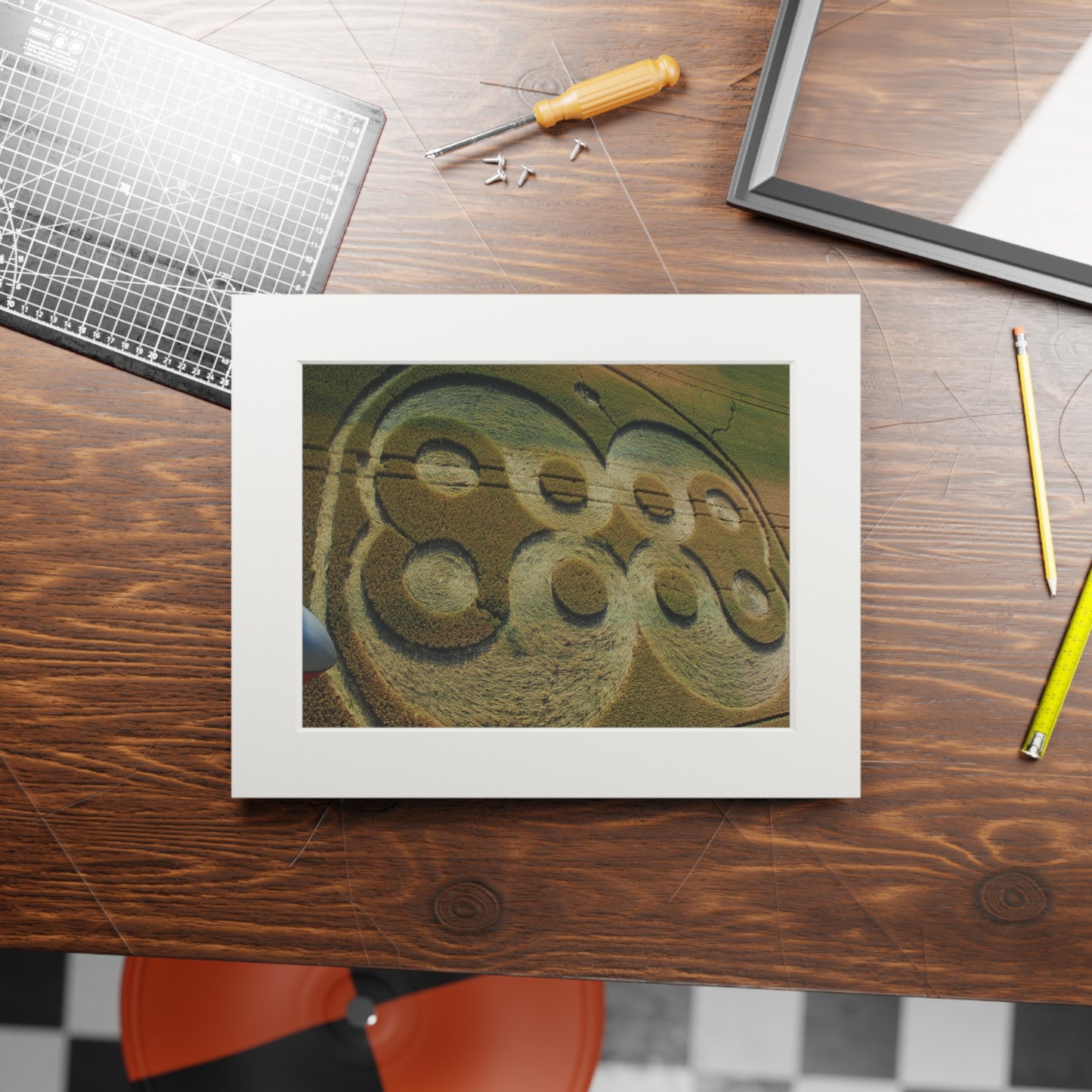 Waterloo Crop Circle, Belgium – 2006 | Fine Art Print with Passepartout Paper Frame