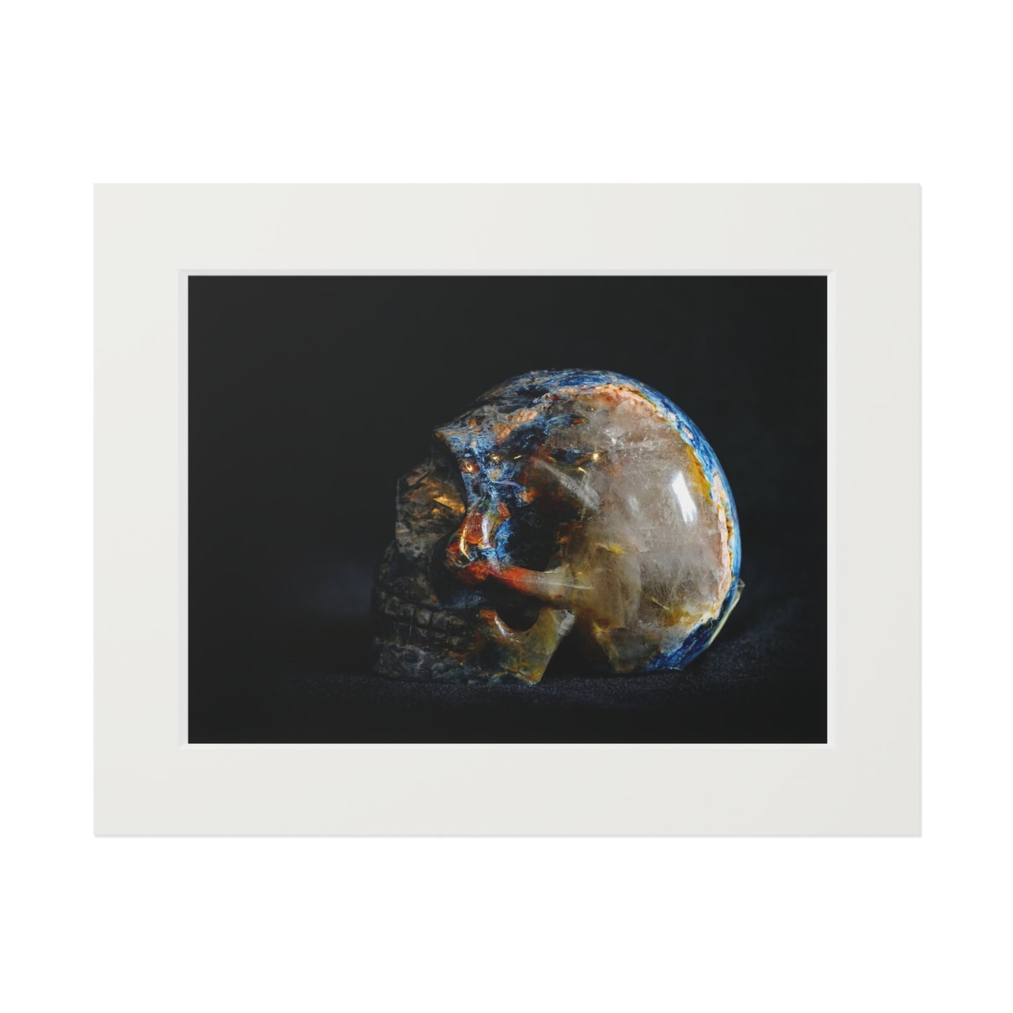 Pietersite Skull - Fine Art Print and Passepartout Paper Frame