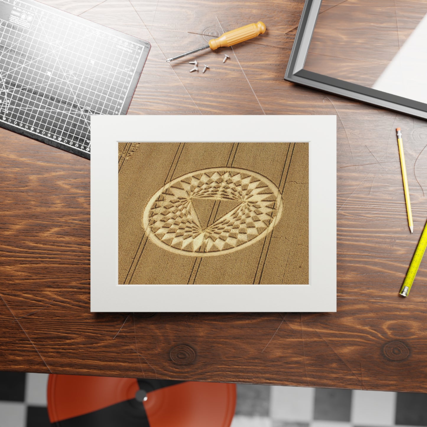Aldbourne Crop Circle - Wiltshire – 2005 | Fine Art Print with Passepartout Paper Frame