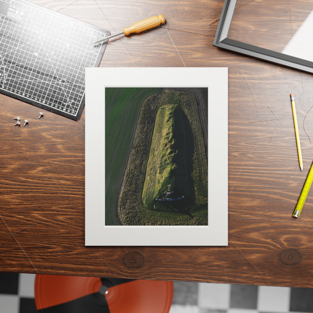 West Kennet Long Barrow | Fine Art Print with Passepartout Paper Frame