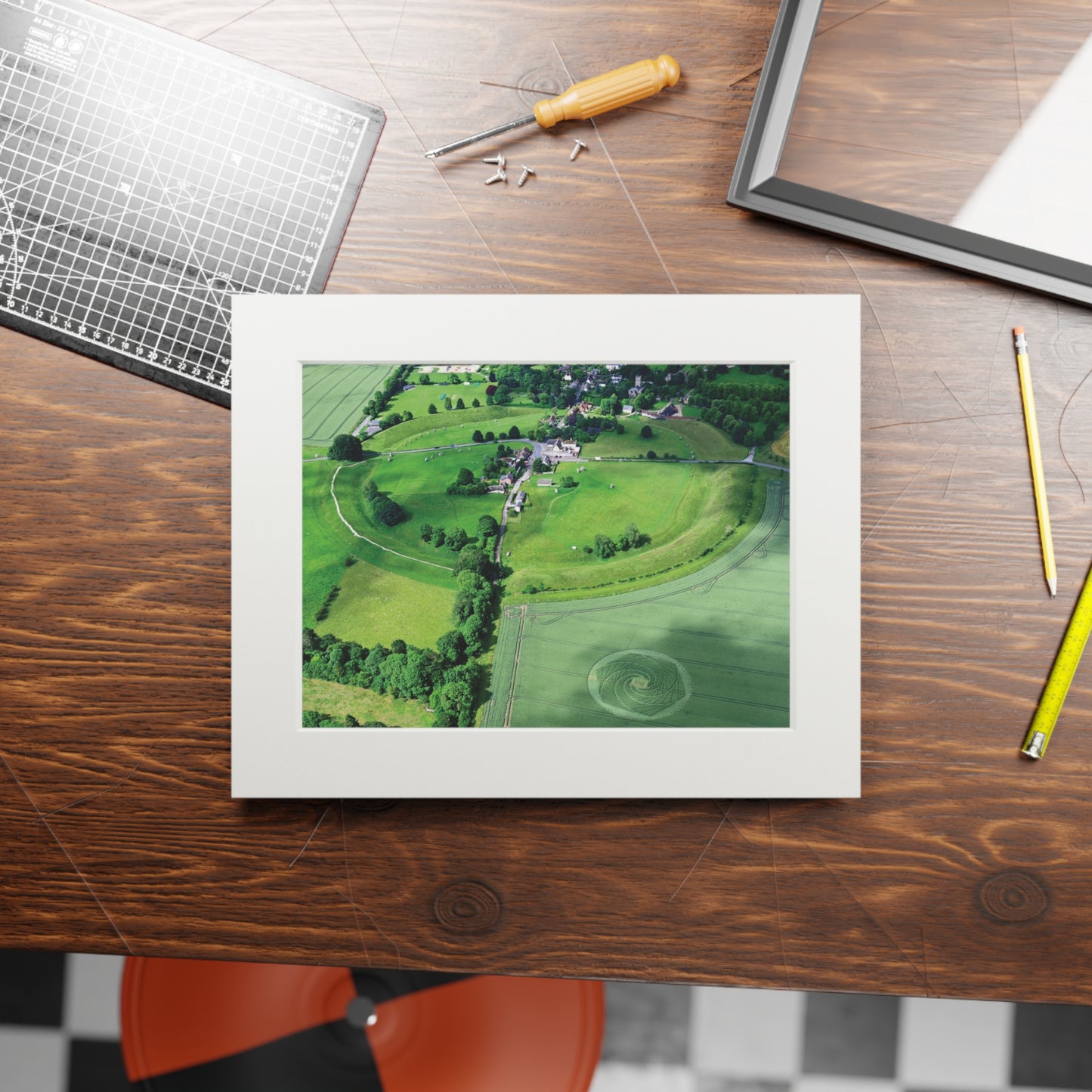Avebury Crop Circle – 2021 | Fine Art Print with Passepartout Paper Frame