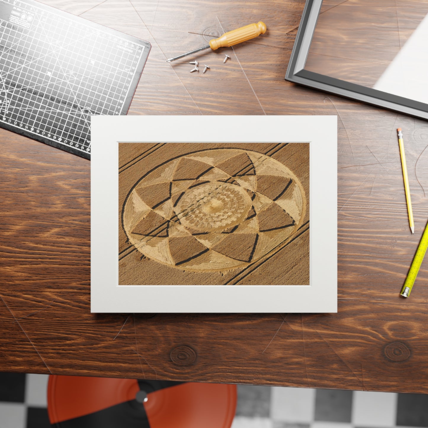 Hackpen Crop Circle  - 2018 | Fine Art Print with Passepartout Paper Frame