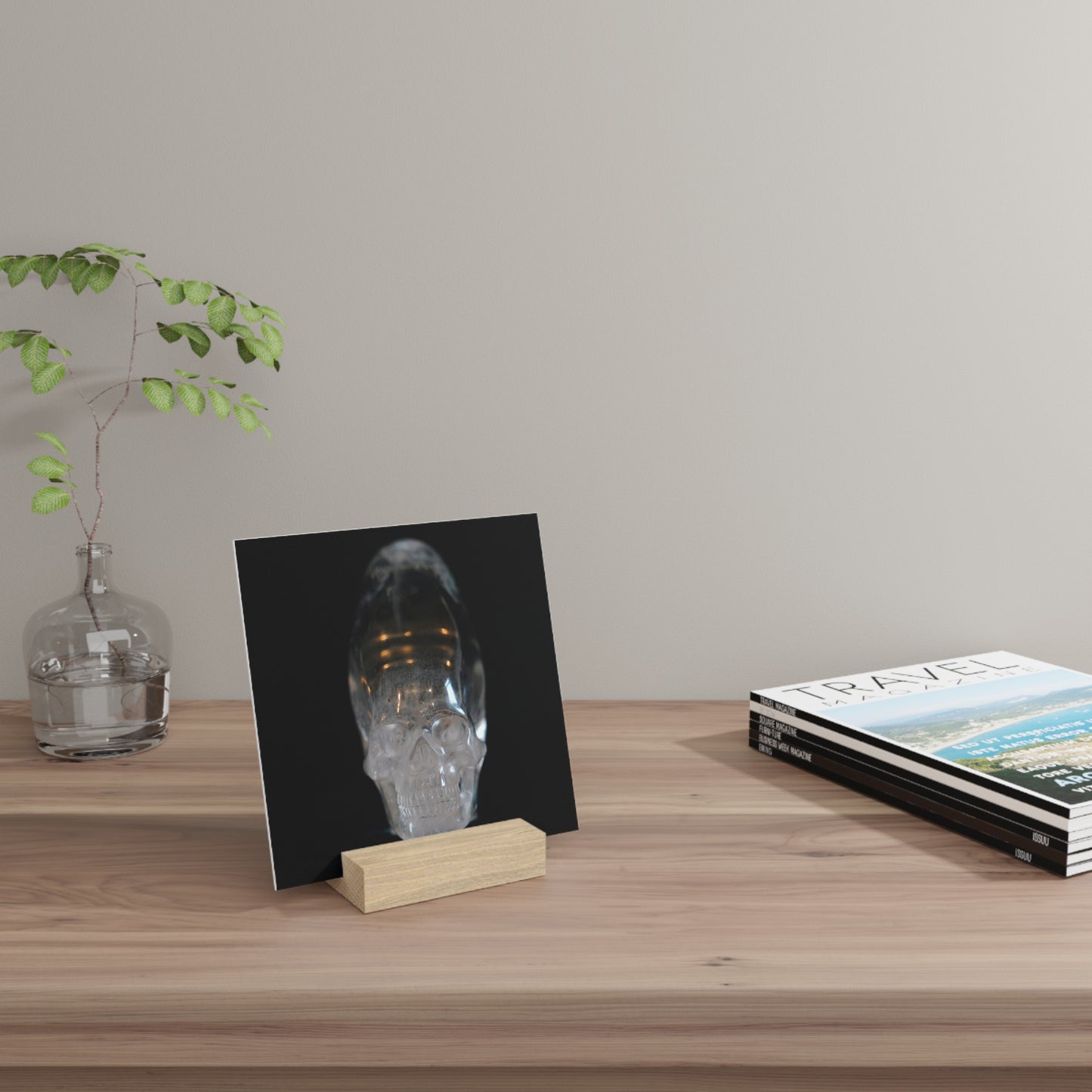 Elongated Skull - Print with Wooden Stand