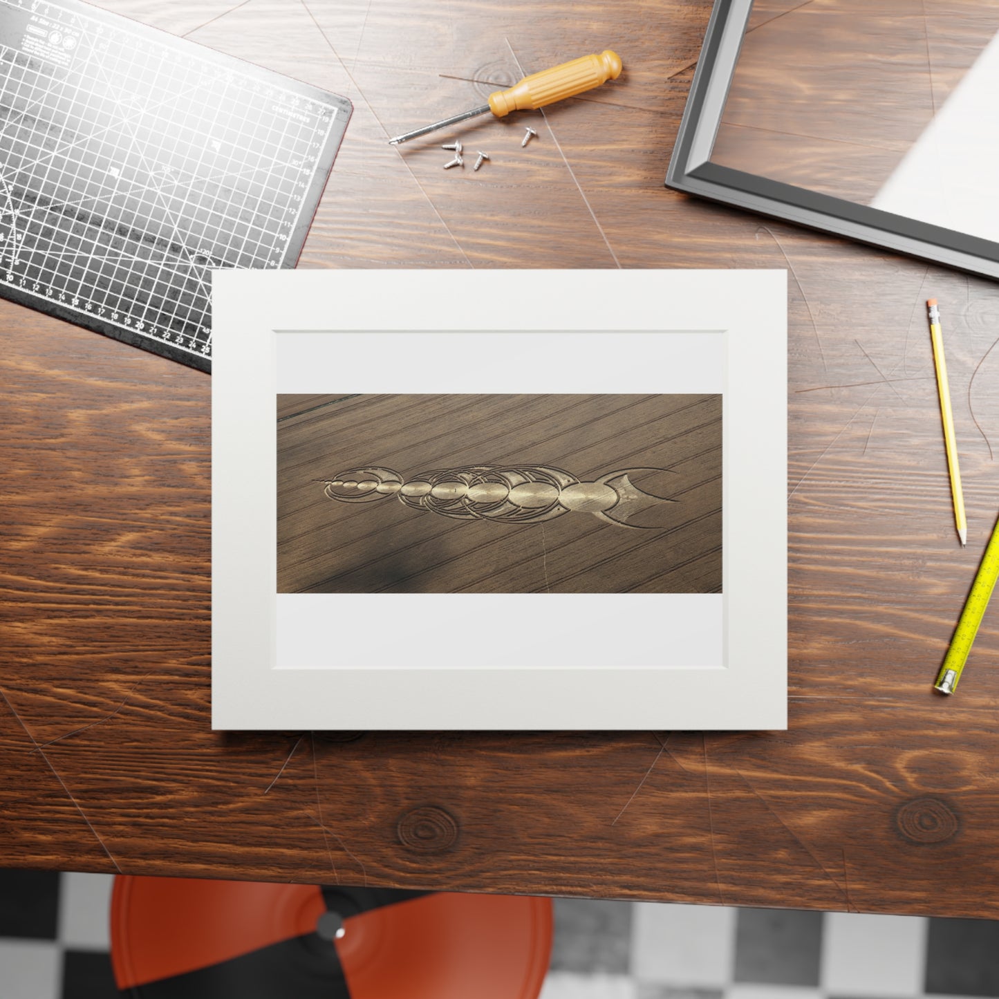 Avebury, East Field Crop Circle  - 2010 | Fine Art Print with Passepartout Paper Frame