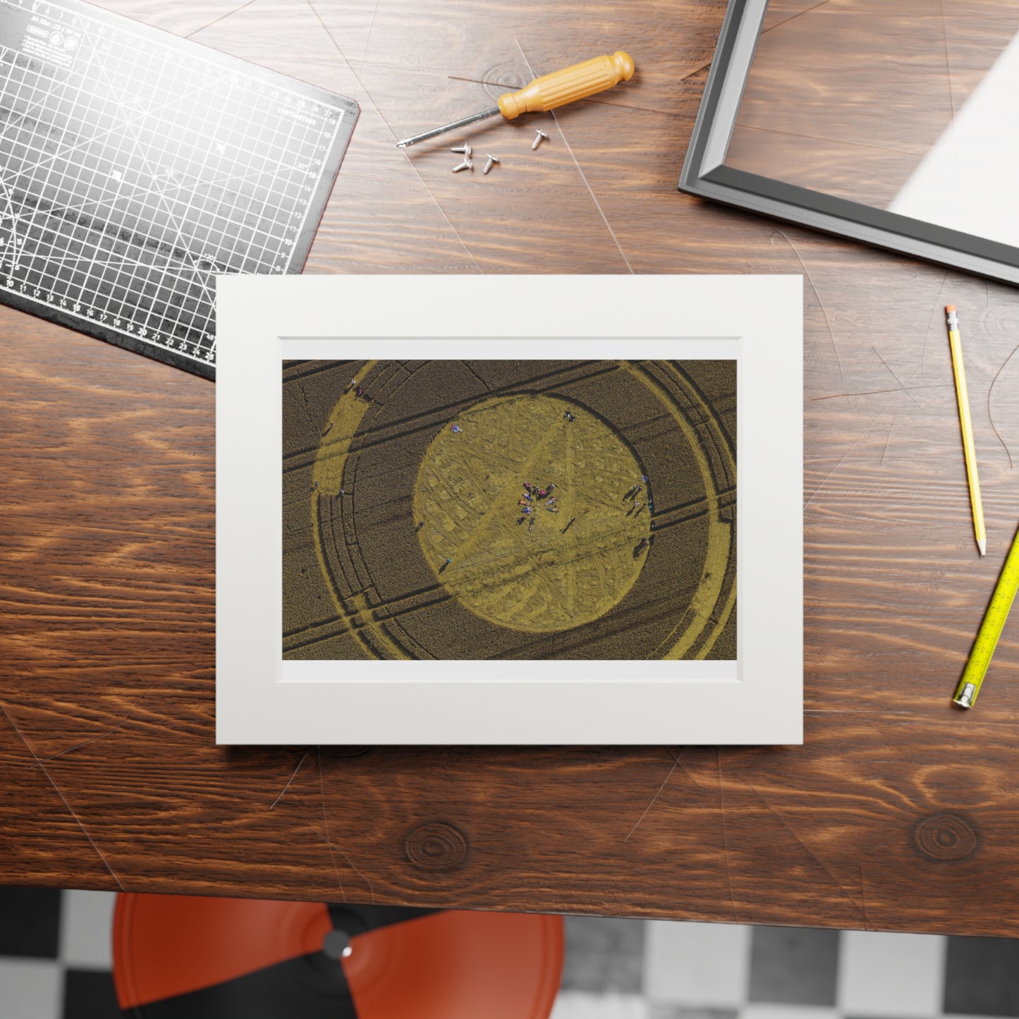Cirencester Crop Circle - 2014 | Fine Art Print with Passepartout Paper Frame