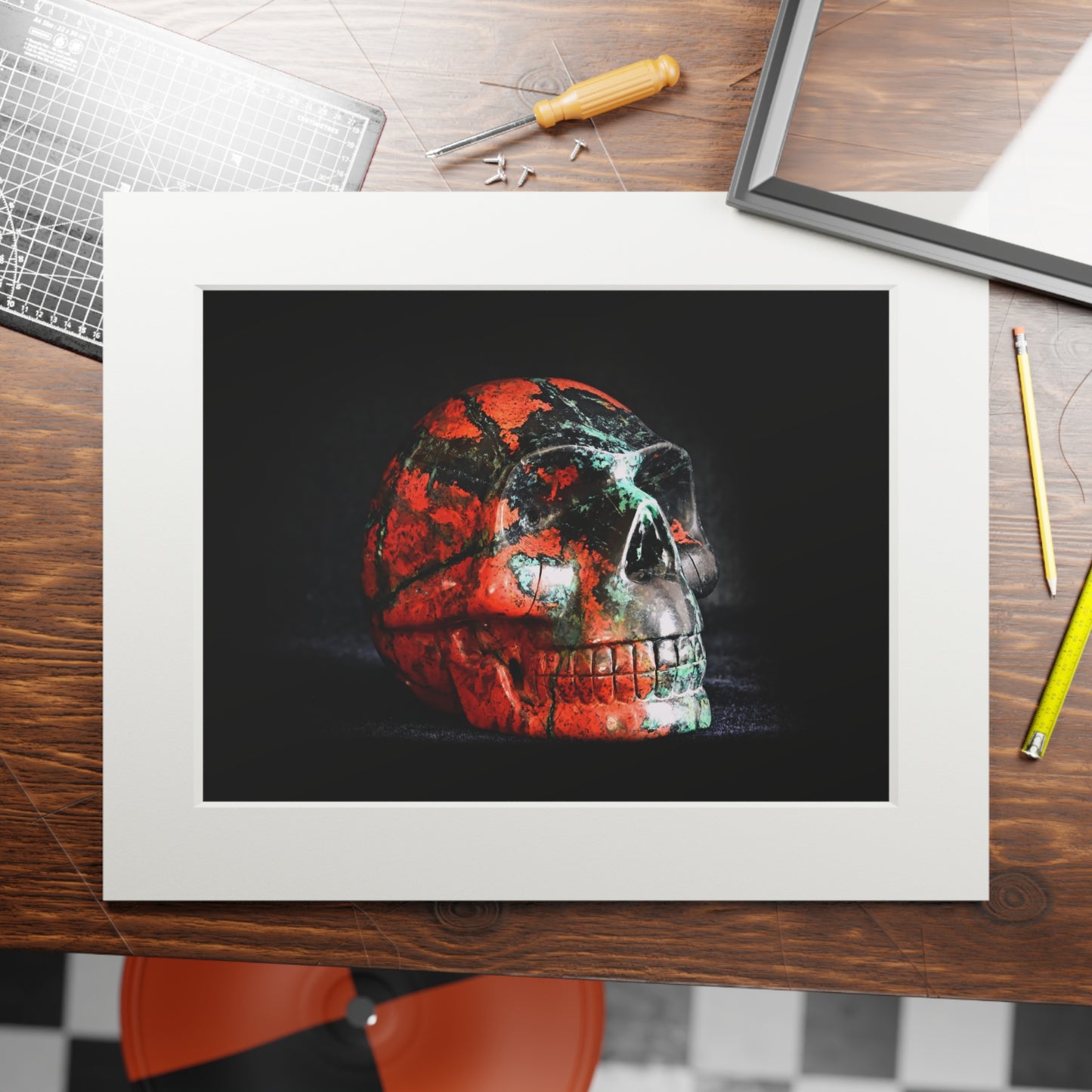 Sonora Skull -  Fine Art Print and Passepartout Paper Frame