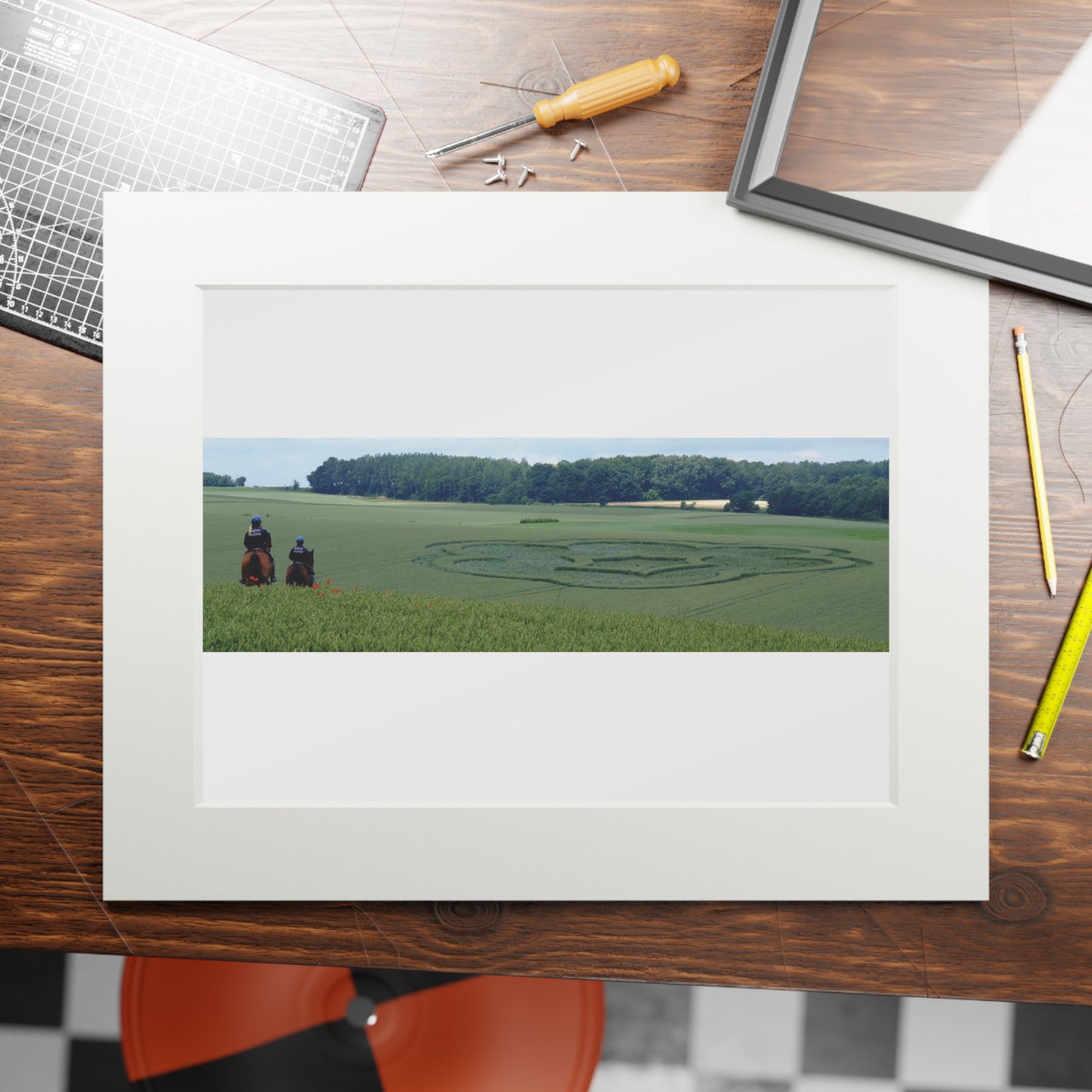 Waterloo, Belgium Crop Circle  - 2007 | Fine Art Print with Passepartout Paper Frame