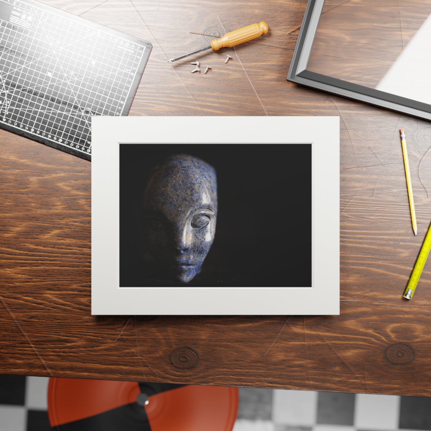 Blue Jasper Elfin -  Fine Art Print and Passepartout Paper Frame