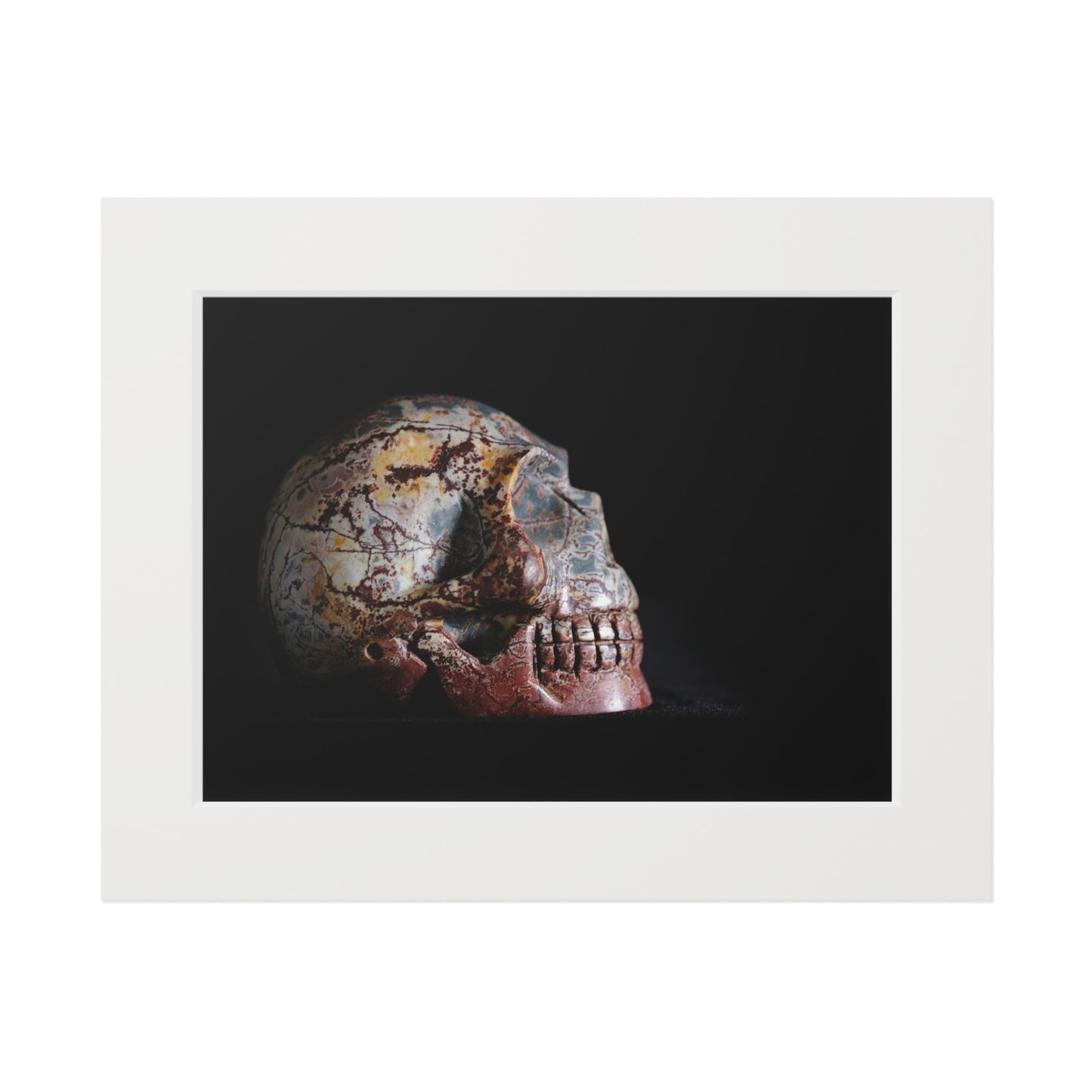 Dendritic Skull  -  Fine Art Print and Passepartout Paper Frame