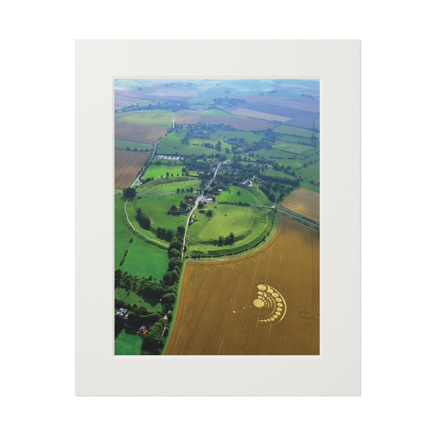 Avebury, North East Field Crop Circle  - 2012 | Fine Art Print with Passepartout Paper Frame