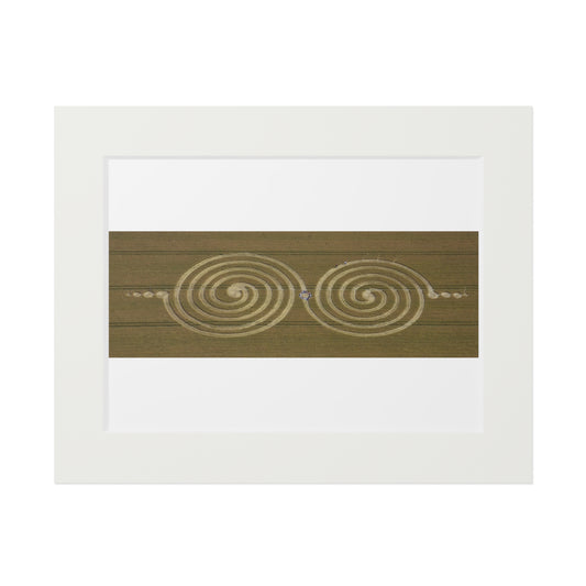 Windmill Hill Crop Circle  - 2011 | Fine Art Print with Passepartout Paper Frame