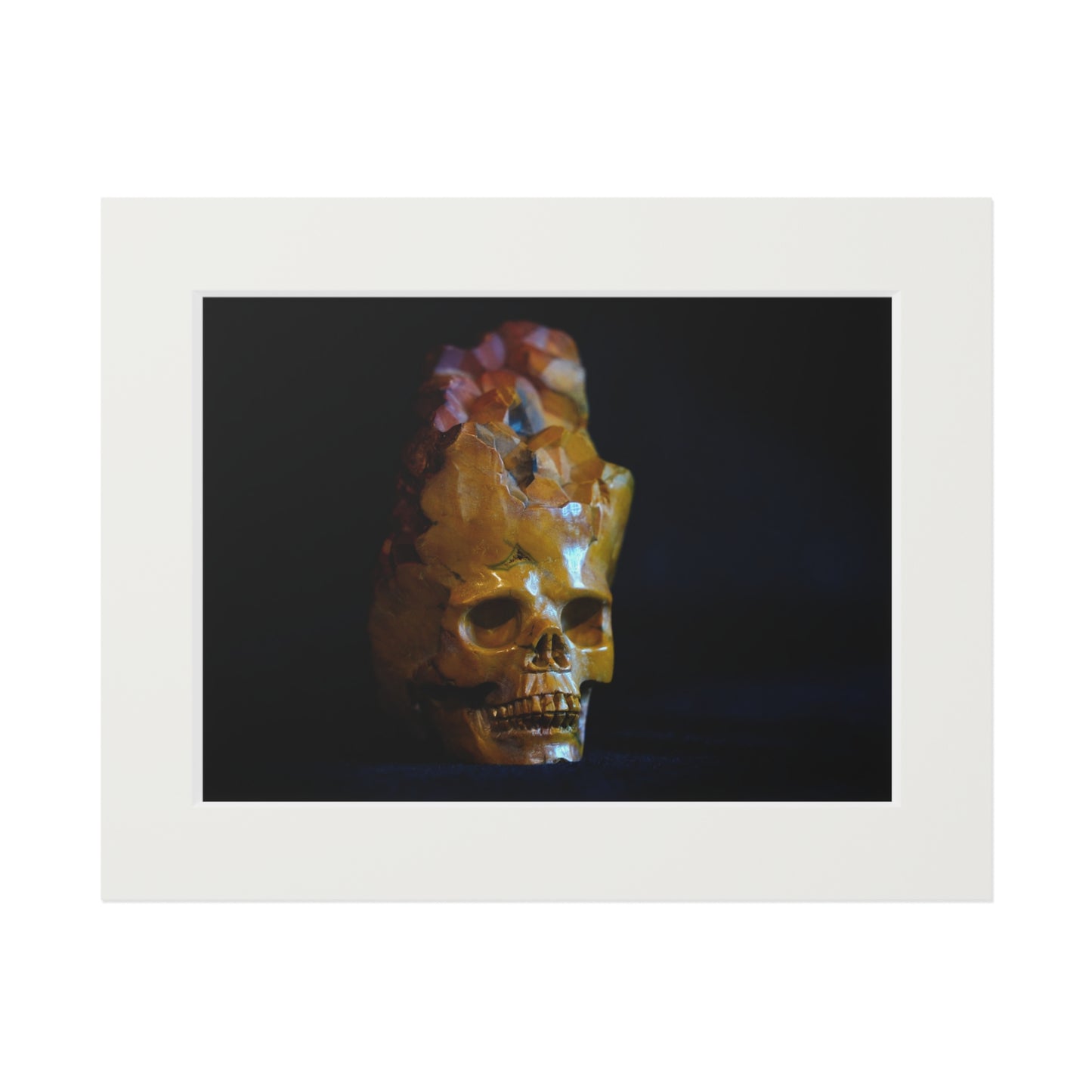Mookaite Skull  -  Fine Art Print and Passepartout Paper Frame
