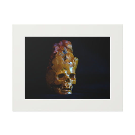 Mookaite Skull  -  Fine Art Print and Passepartout Paper Frame