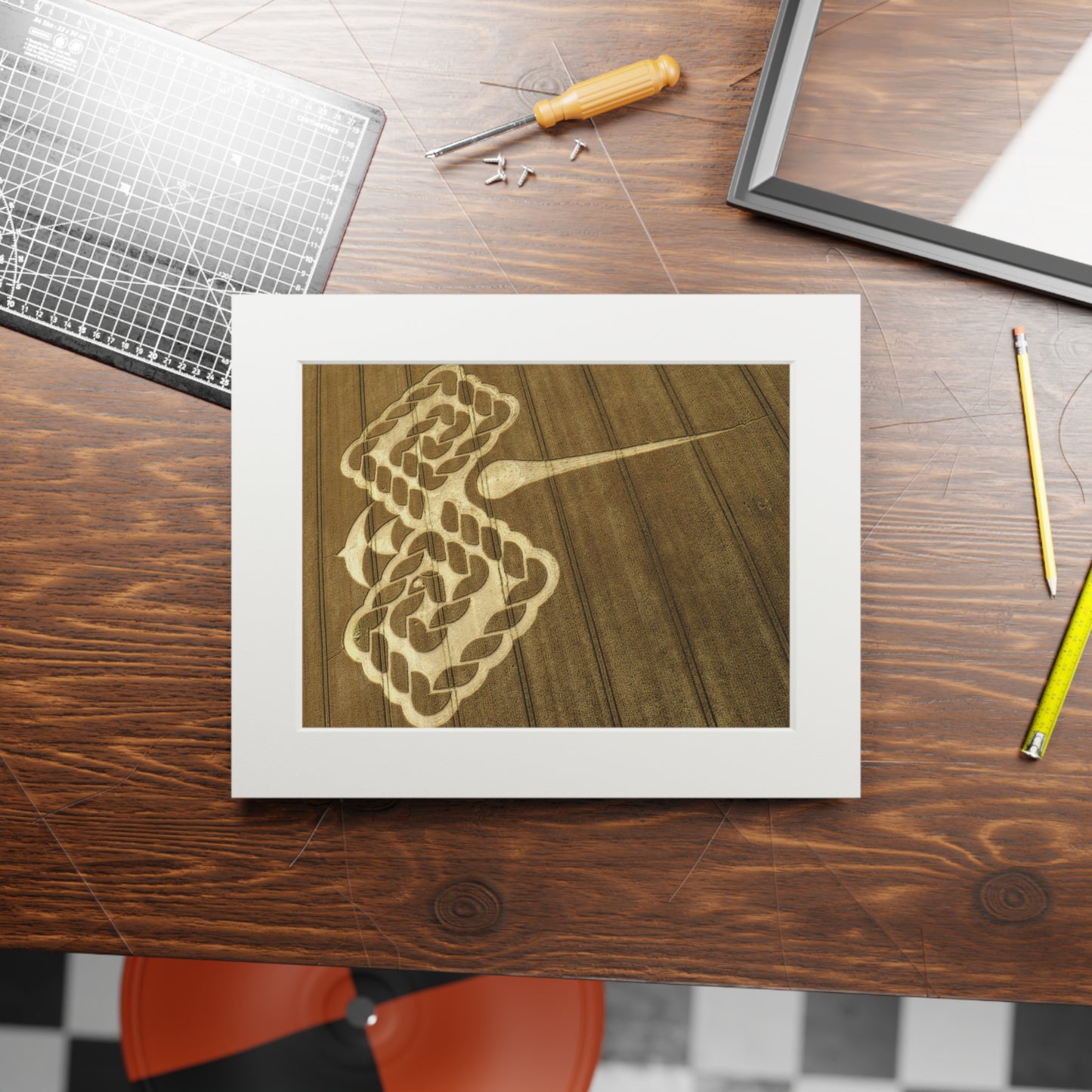 Beckhampton Crop Circle  - 2009 | Fine Art Print with Passepartout Paper Frame