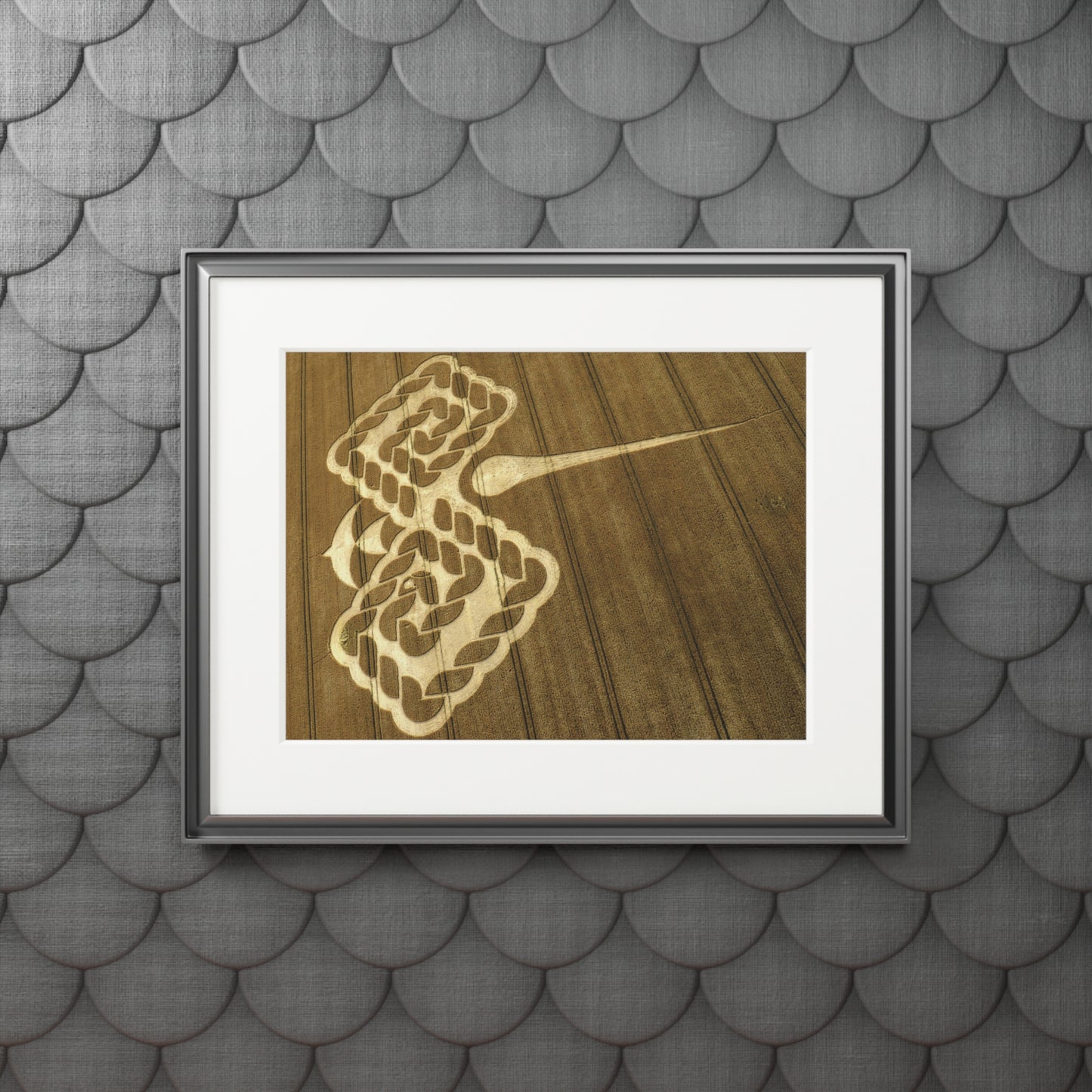 Beckhampton Crop Circle  - 2009 | Fine Art Print with Passepartout Paper Frame