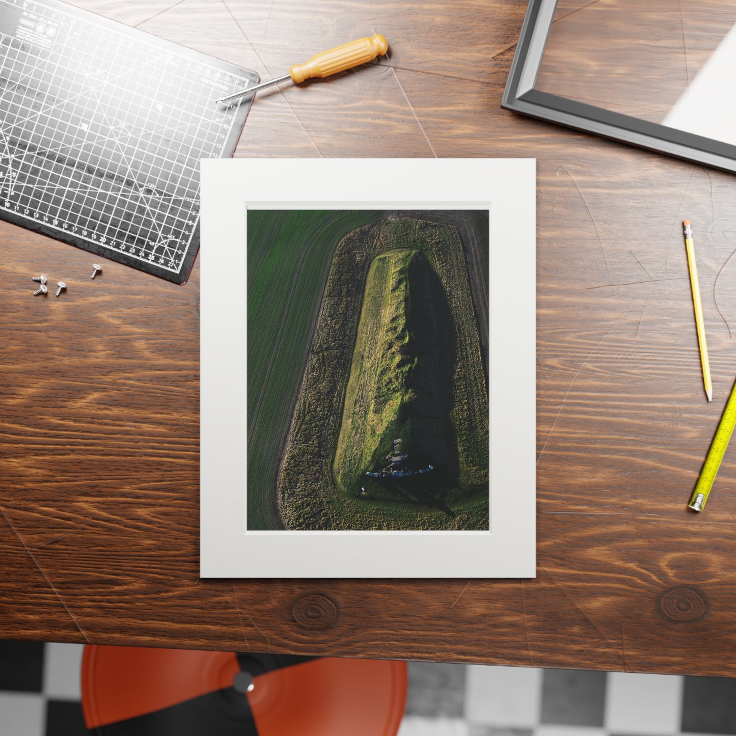 West Kennet Long Barrow | Fine Art Print with Passepartout Paper Frame