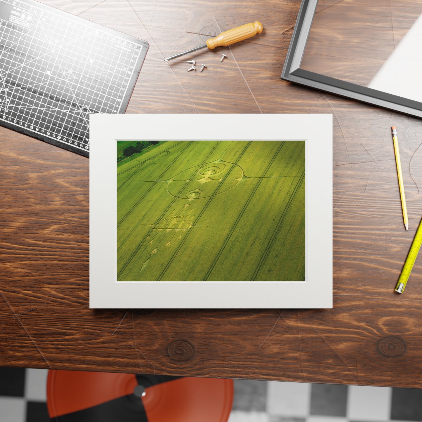 Stanton Step Crop Circle  - 2012 | Fine Art Print with Passepartout Paper Frame