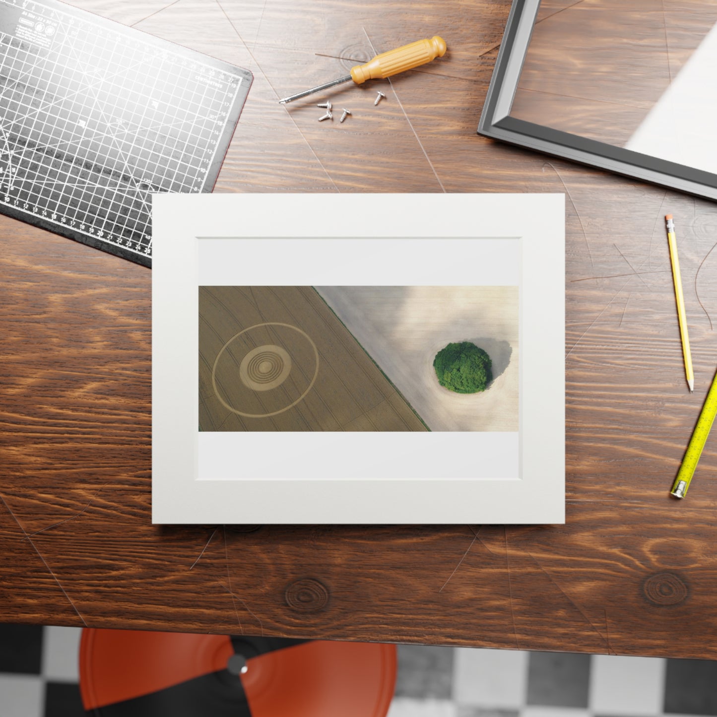 The Ridgeway Avebury Crop Circle, Wiltshire – 2005 | Fine Art Print with Passepartout Paper Frame