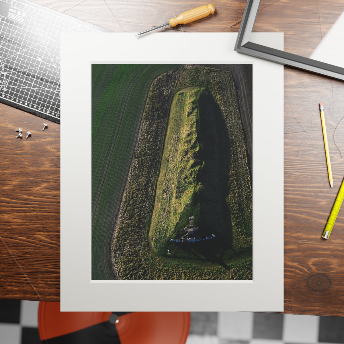 West Kennet Long Barrow | Fine Art Print with Passepartout Paper Frame