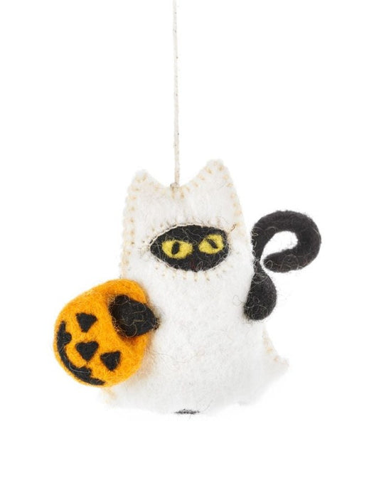 Boo! Cat Hanging Halloween Decoration (Handmade Felt)