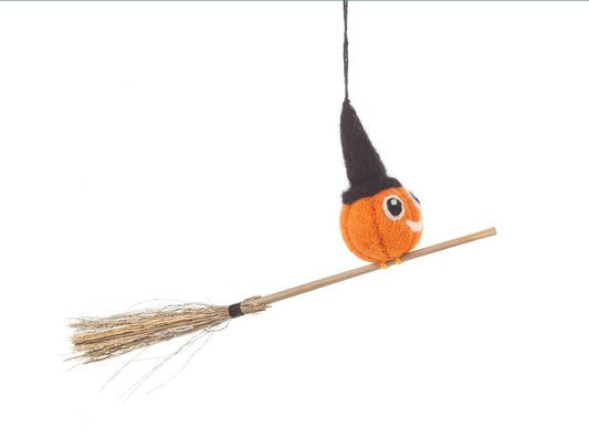Flying Pumpkin Halloween Hanging Decoration (Handmade Felt)