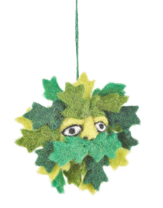 Green Man Biodegradable Hanging Decoration (Handmade Needle Felt)