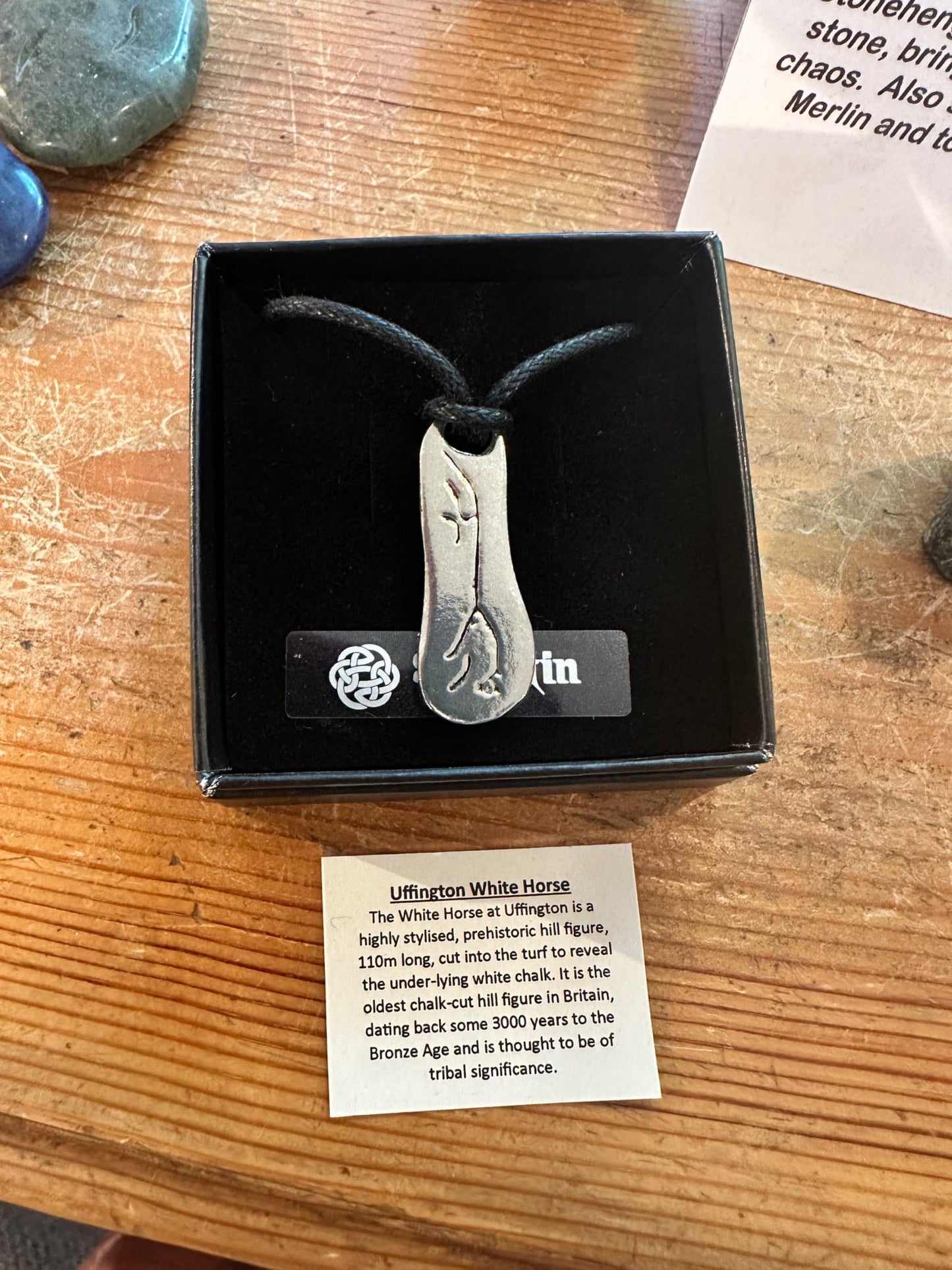 Pewter Uffington White Horse Necklace (CGPN63)