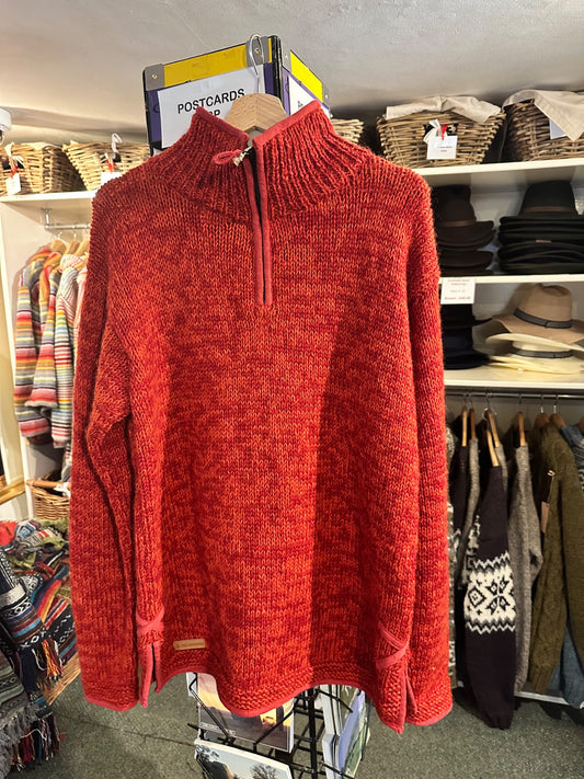 Donegal Men's Half Zip Jumper - Red