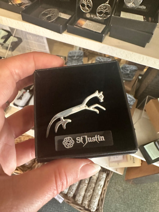 Pewter Uffington White Horse Brooch (PB767)