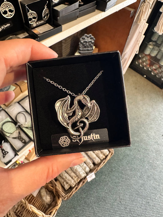 Pewter Dragon on Chain (PN953)