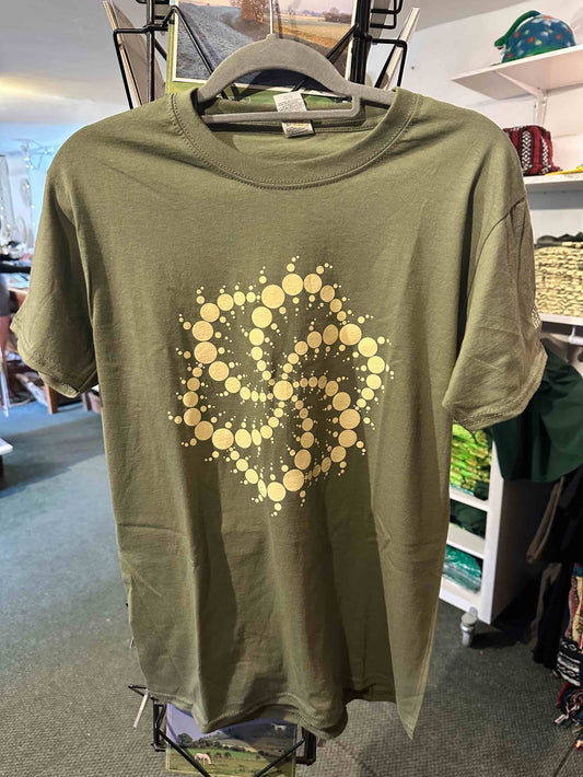 Crop Circle Unisex T-Shirt in Military Green