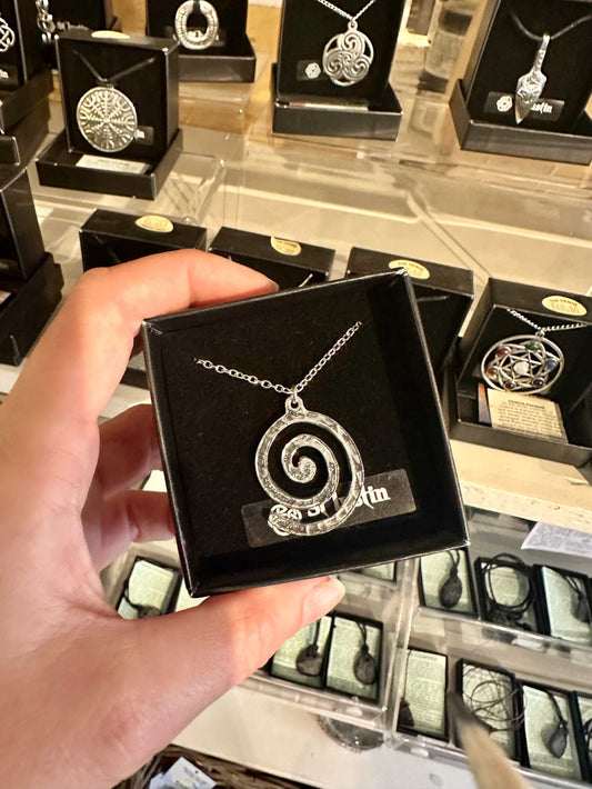 Pewter Spiral necklace (PN432)