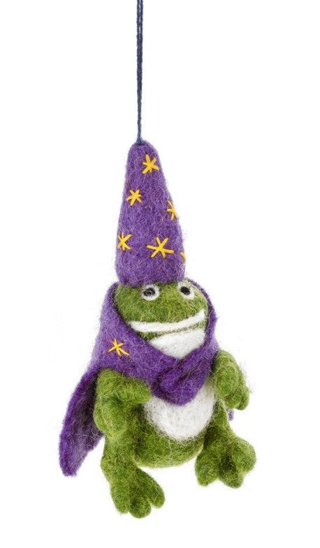 Wizard Frog Hanging Decoration (Handmade Felt)