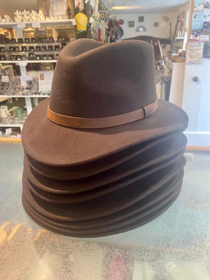 Crushable Wool Fedora Hat - Brown